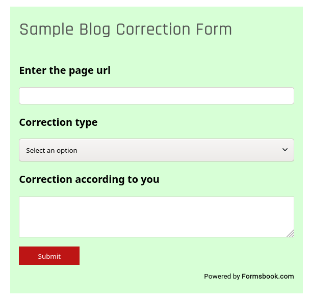 blog correction form